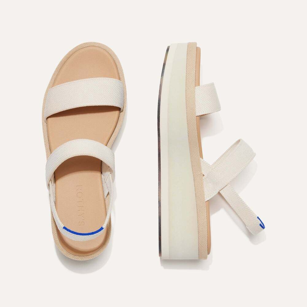 Rothy's The Lightweight Wedge Sandal - Salt Size 10.5